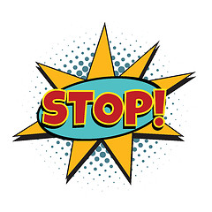 Image showing stop comic word