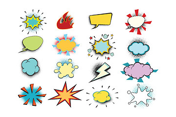 Image showing set colored comic bubbles