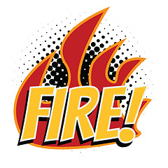 Image showing fire word pop art style