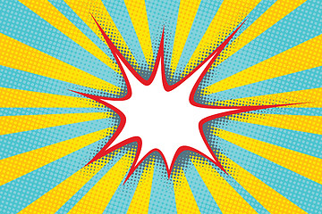 Image showing sharp comic bubble cloud in the background of pop art rays