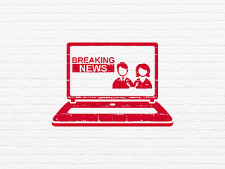 Image showing News concept: Breaking News On Laptop on wall background