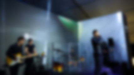 Image showing Abstract blurred people in press conference event, business concept.