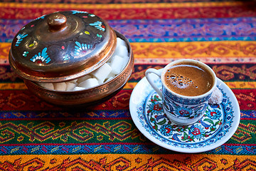 Image showing A cup of turkish coffee on the table