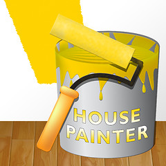 Image showing House Painter Showing Home Painting 3d Illustration