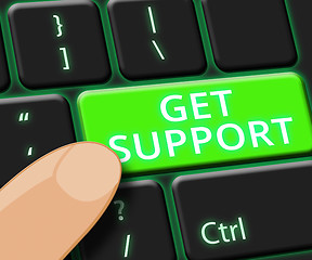 Image showing Get Support Key Shows Online Assistance 3d Illustration