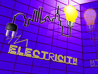 Image showing Electricity Light Bulb Means Power Source 3d Illustration