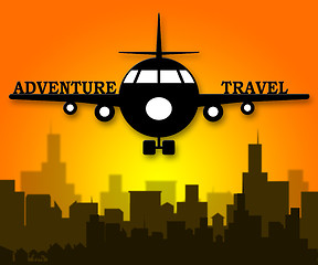 Image showing Adventure Travel Shows Exciting Holiday 3d Illustration