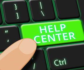 Image showing Help Center Online Shows Faq Advice 3d Illustration