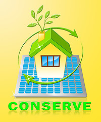 Image showing Conserve House Shows Natural Preservation 3d Illustration