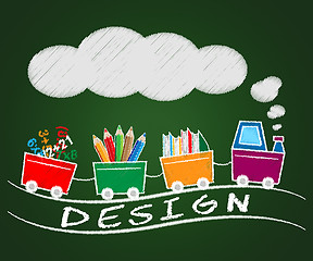 Image showing Creative Design Means Graphic Innovation 3d Illustration