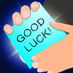 Image showing Good Luck Message Shows Fortune 3d Illustration