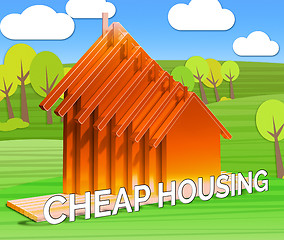 Image showing Cheap Housing Shows Real Estate 3d Illustration