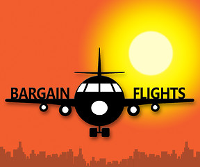 Image showing Bargain Flights Representings Flight Sale 3d Illustration