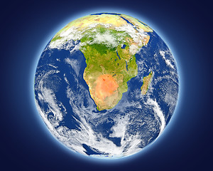 Image showing Botswana on planet Earth