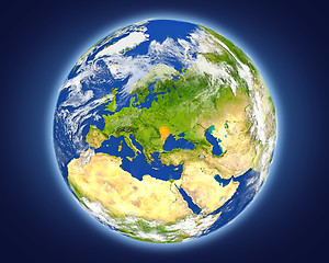 Image showing Moldova on planet Earth