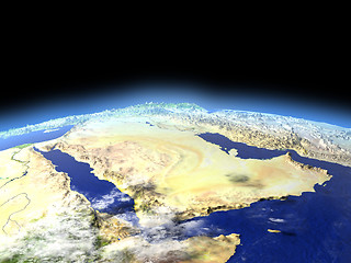 Image showing Arab Peninsula from space