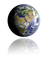 Image showing EMEA region on globe