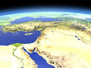 Image showing Middle East from space