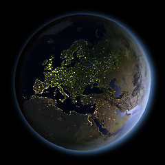 Image showing Europe from space at night