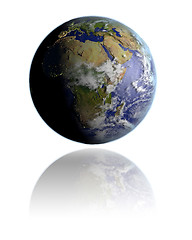 Image showing Africa on globe