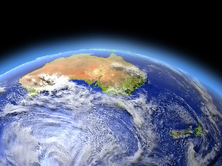 Image showing Australia and New Zealand from space