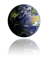 Image showing Northern Hemisphere on globe