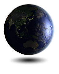 Image showing East Asia on night globe