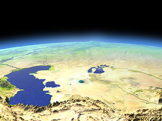 Image showing Central Asia from space