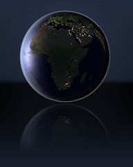 Image showing Africa  on dark globe