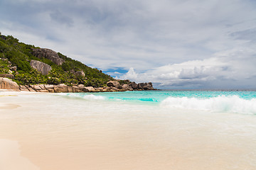 Image showing island beach in indian ocean on seychelles