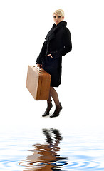 Image showing suitcase lady