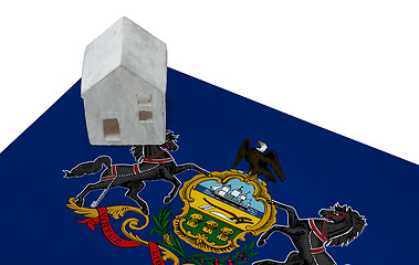 Image showing Small house on a flag - Pennsylvania