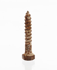 Image showing Rusted old screw isolated