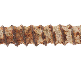 Image showing Rusted old screw isolated