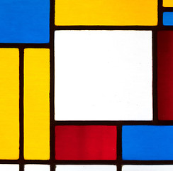 Image showing Image of a multicolored stained glass window