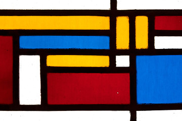 Image showing Image of a multicolored stained glass window