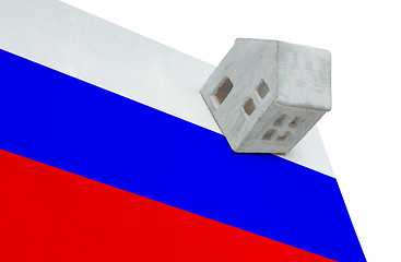 Image showing Small house on a flag - Russia