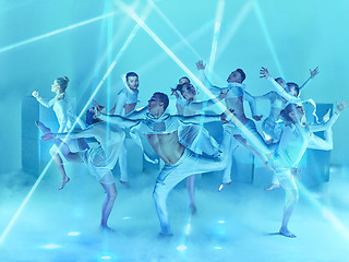 Image showing The group of modern ballet dancers