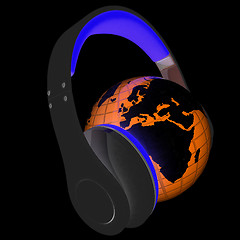 Image showing Abstract symbol music and earth. 3d illustration