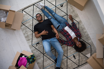 Image showing Top view of attractive young African American couple