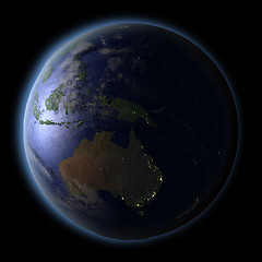 Image showing Australia from space at night