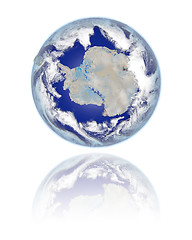 Image showing Antarctica on globe