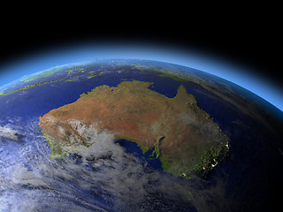 Image showing Australia from space in evening