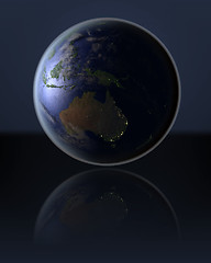 Image showing Australia  on dark globe