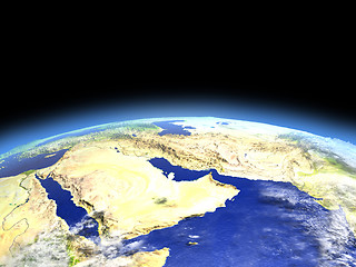 Image showing Arab Peninsula from space