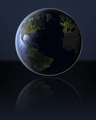 Image showing Northern Hemisphere  on dark globe