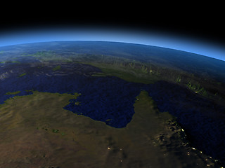Image showing Northern Australia from space in evening