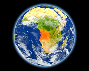 Image showing Angola in red from space