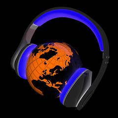 Image showing Abstract symbol music and earth. 3d illustration