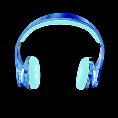 Image showing Golden headphones. 3d illustration